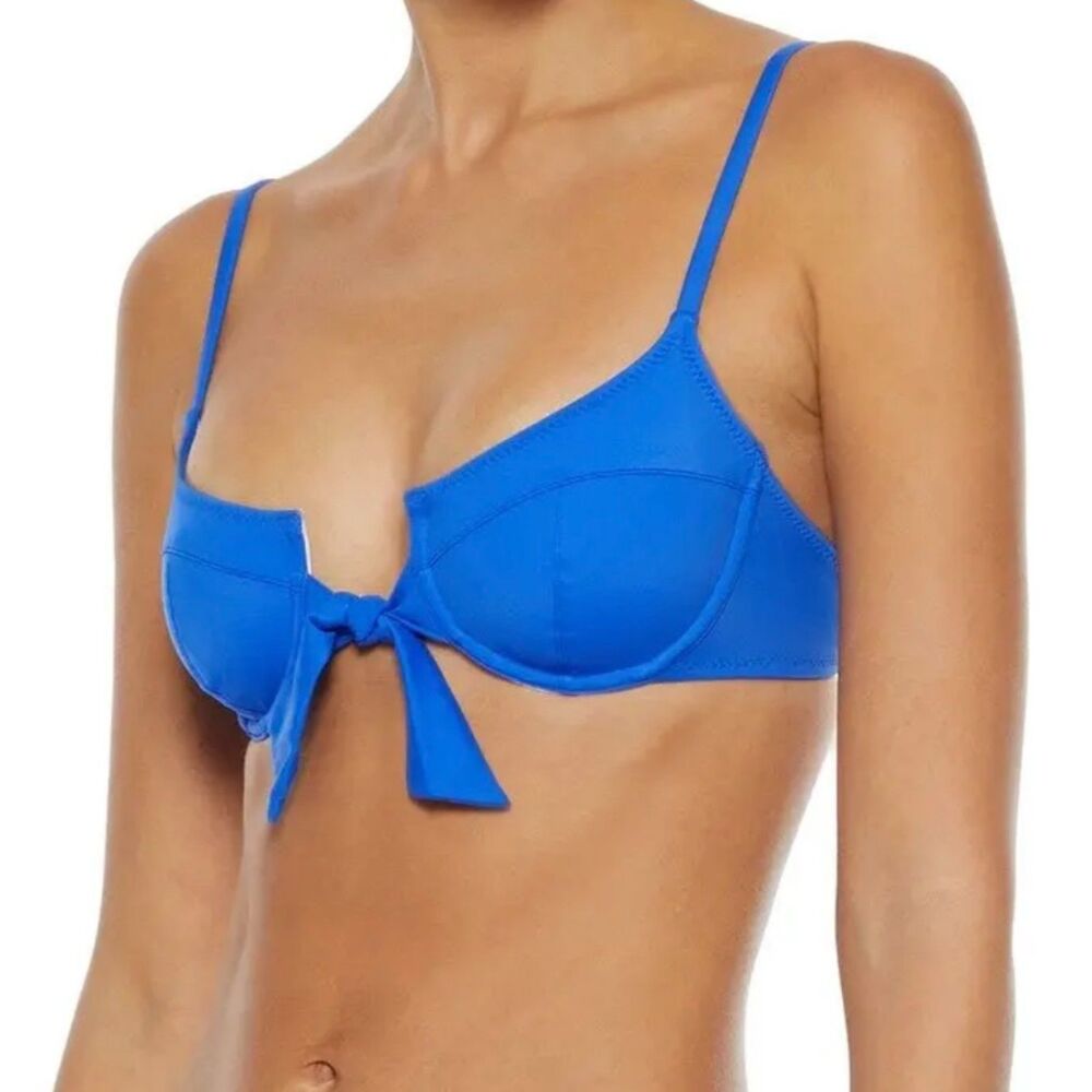 NWOT Solid & Striped Tie-Front Underwired Bikini Top